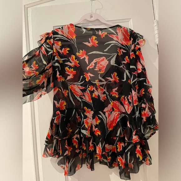 DIANEvonFURSTENBERG sheer floral top - Picture 2 of 4